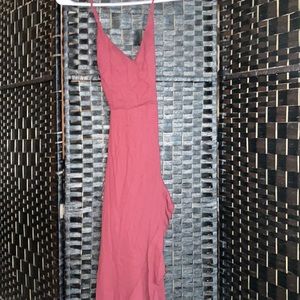 Long maroon size 6 casual high split dress
